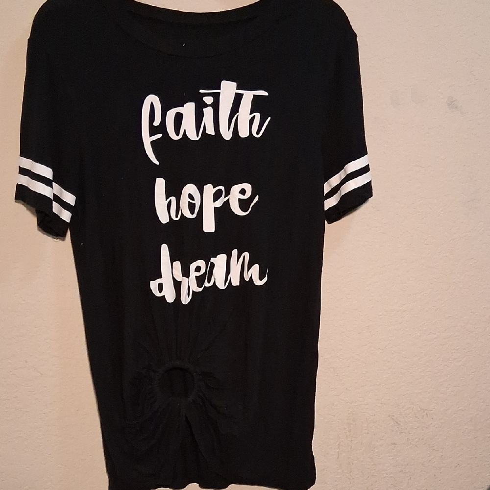 Inspirational Black Tee with White Accents